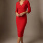 Indira 3/4 Sleeve Knee Length Pencil Dress 