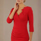 Indira 3/4 Sleeve Knee Length Pencil Dress 