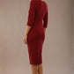 Indira 3/4 Sleeve Knee Length Pencil Dress 