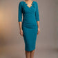 Indira 3/4 Sleeve Knee Length Pencil Dress 