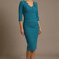 Indira 3/4 Sleeve Knee Length Pencil Dress 