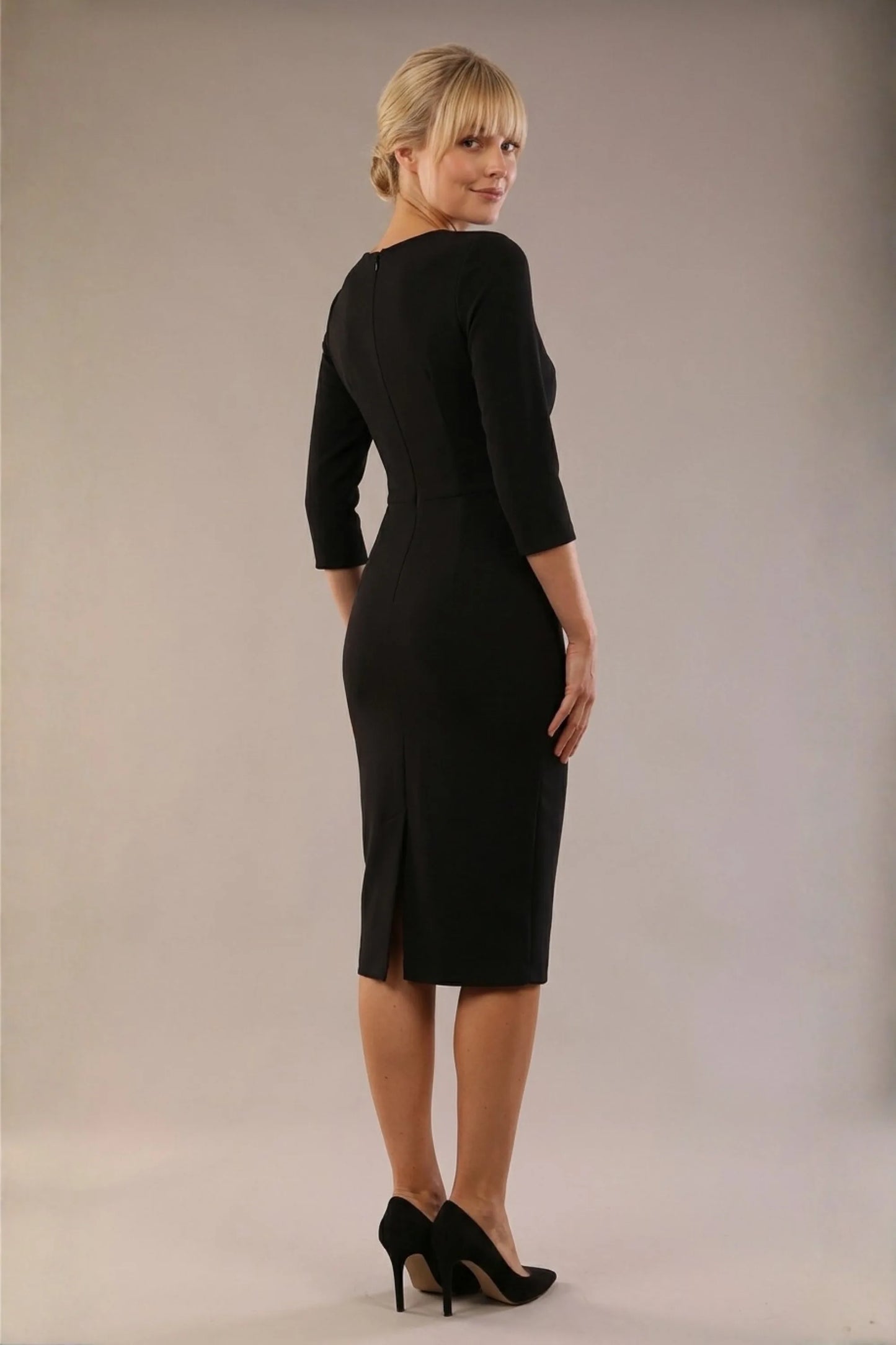 Indira 3/4 Sleeve Knee Length Pencil Dress 