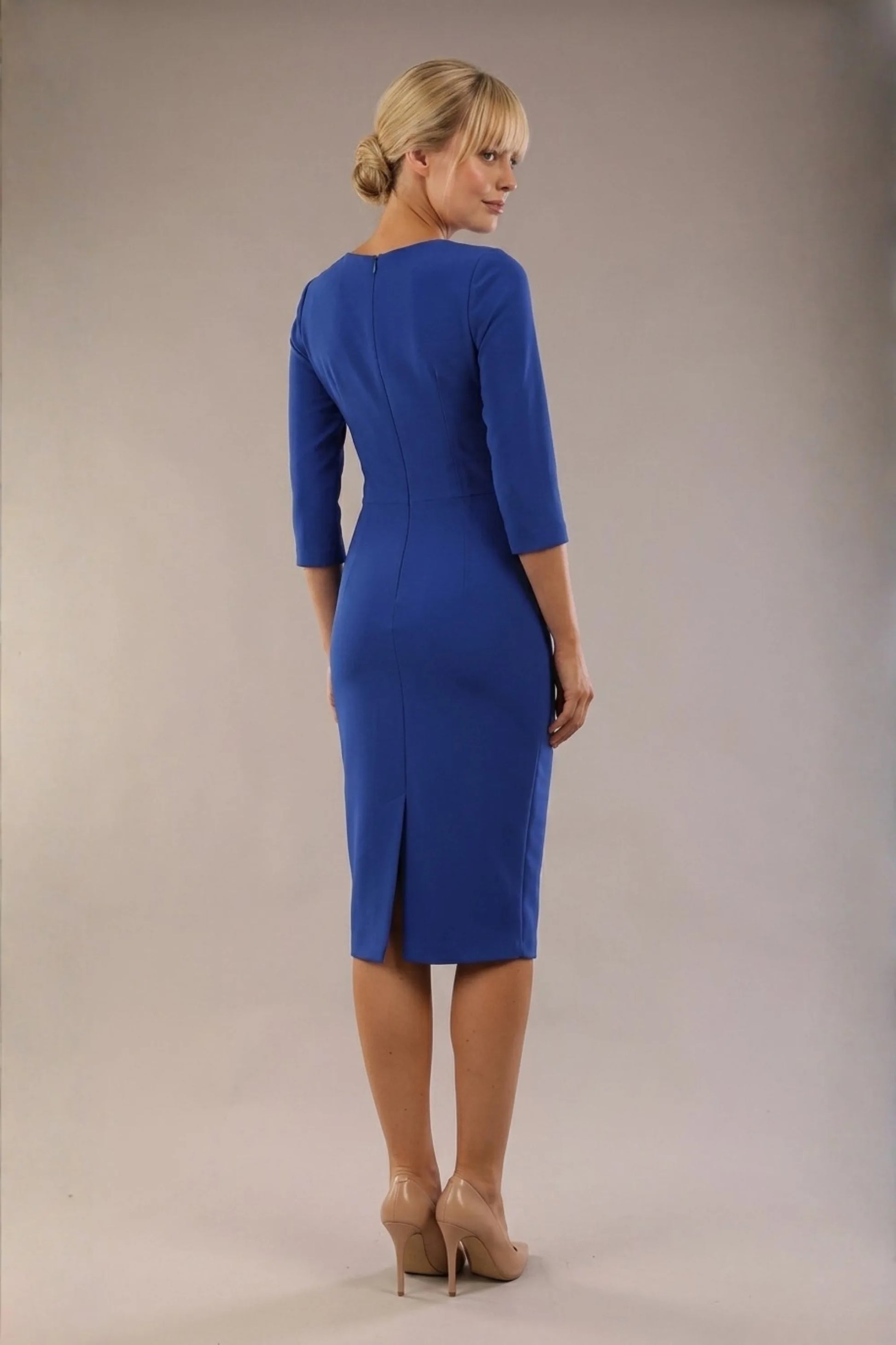 Indira 3/4 Sleeve Knee Length Pencil Dress 