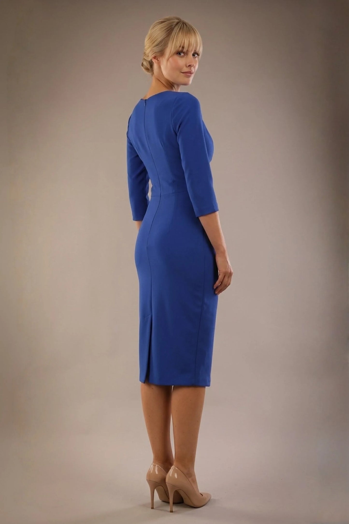 Indira 3/4 Sleeve Knee Length Pencil Dress 