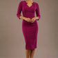 Indira 3/4 Sleeve Knee Length Pencil Dress 