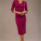 Indira 3/4 Sleeve Knee Length Pencil Dress 