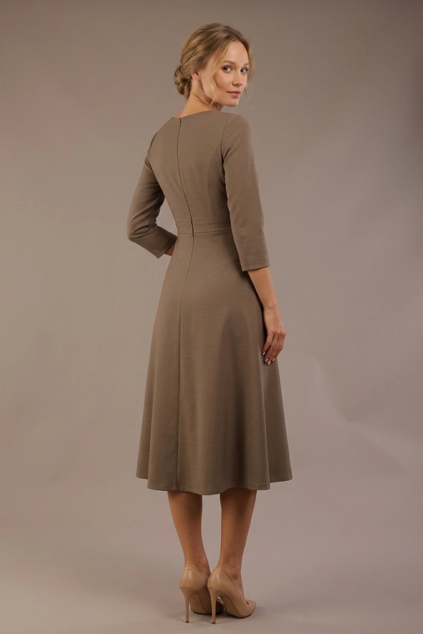 Seed Gresham 3/4 Sleeve Knee Length A-Line Dress 