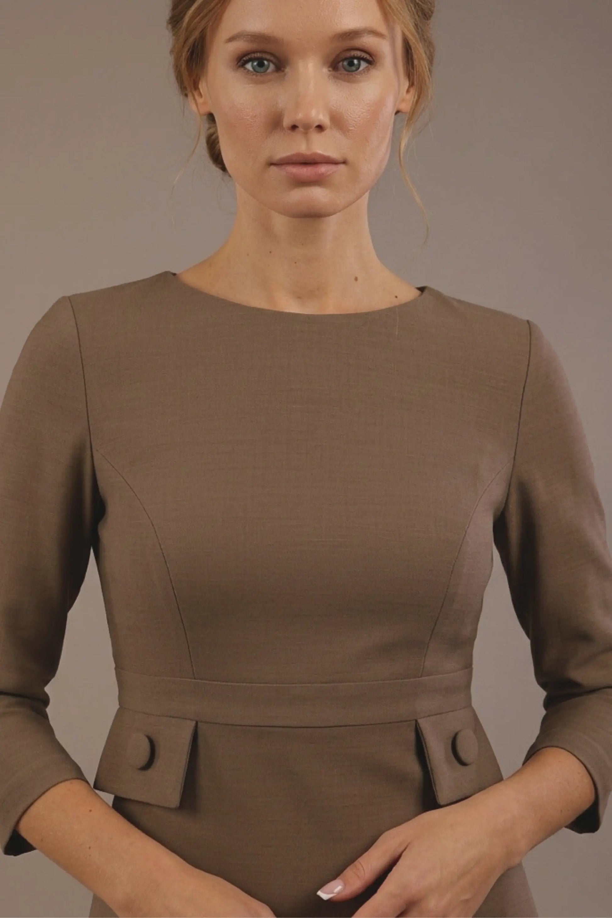 Seed Gresham 3/4 Sleeve Knee Length A-Line Dress 