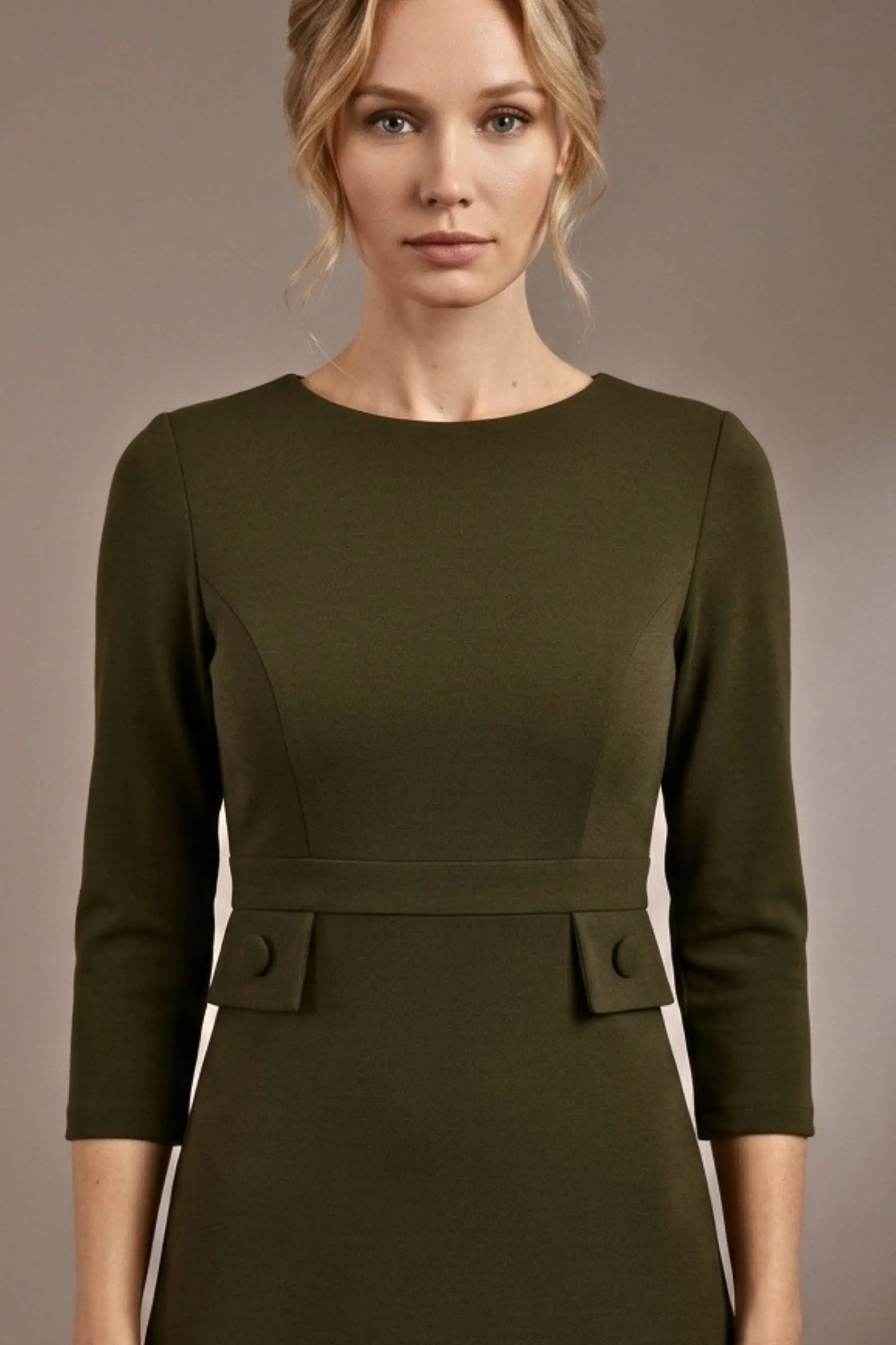 Seed Gresham 3/4 Sleeve Knee Length A-Line Dress 