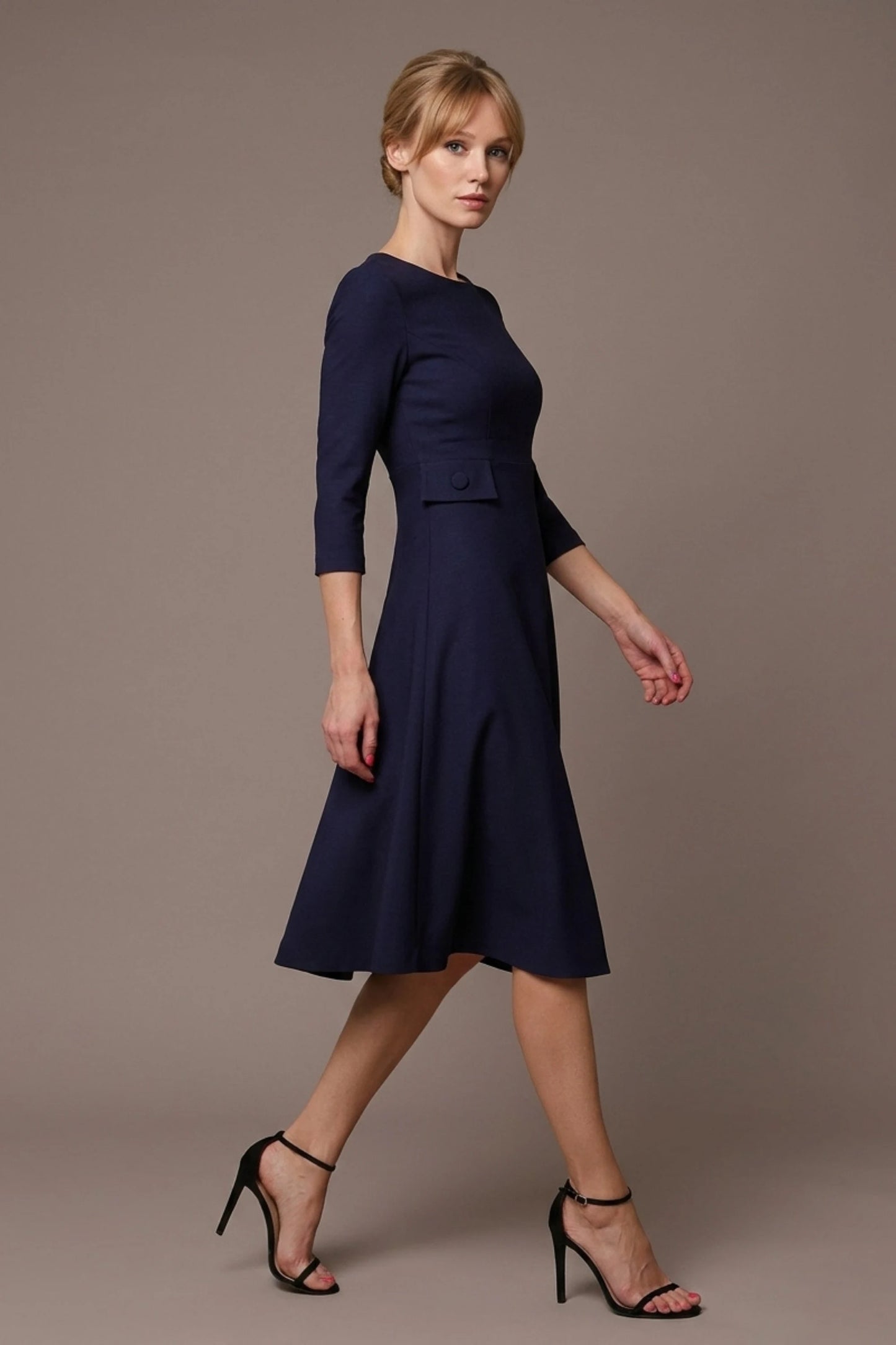 Seed Gresham 3/4 Sleeve Knee Length A-Line Dress 