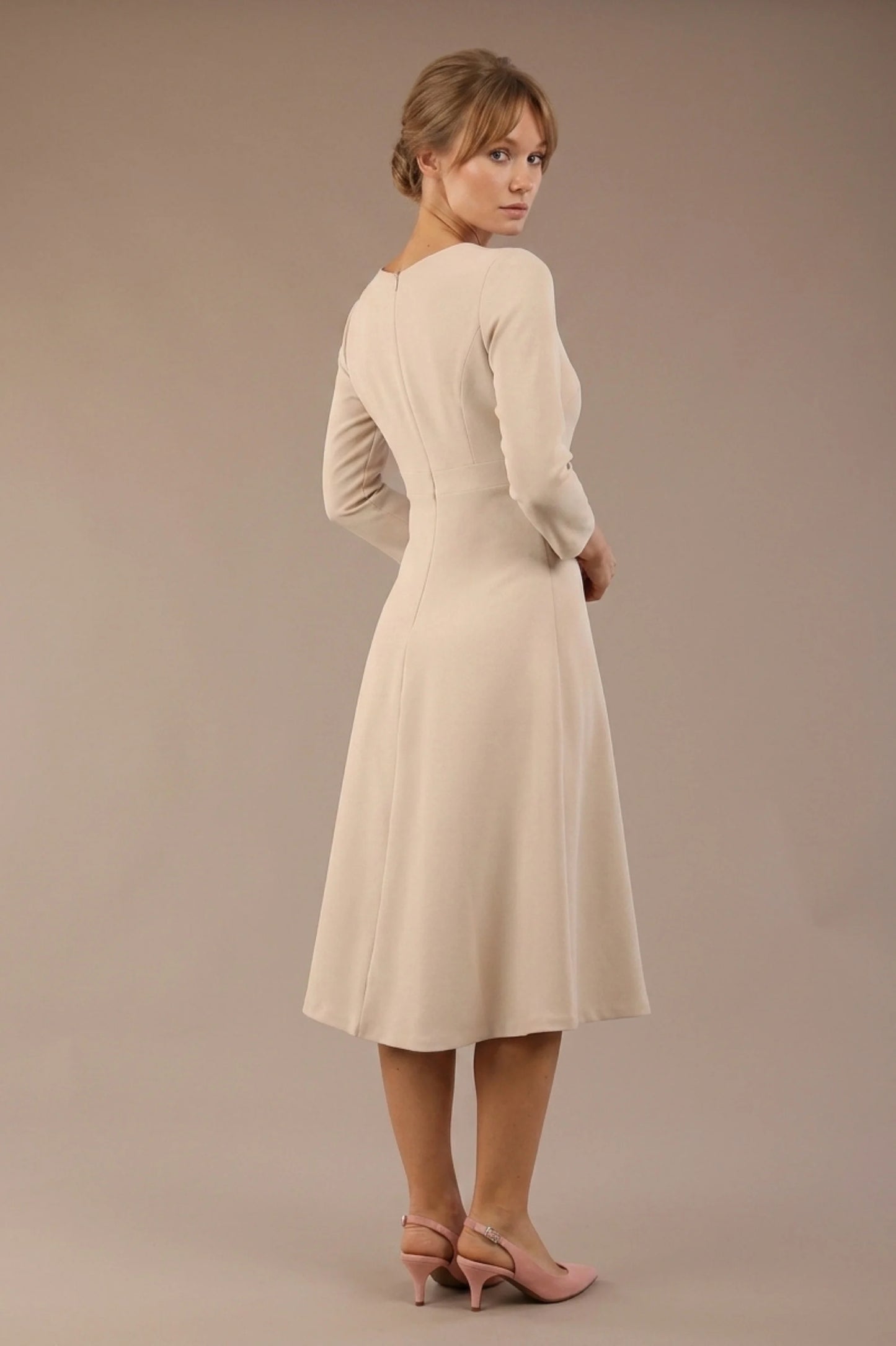 Seed Gresham 3/4 Sleeve Knee Length A-Line Dress 