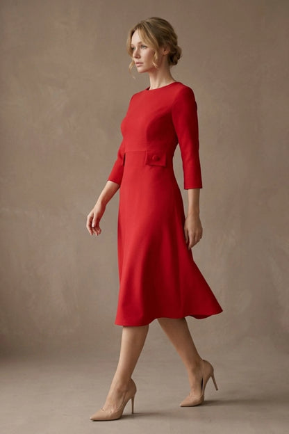 Seed Gresham 3/4 Sleeve Knee Length A-Line Dress 
