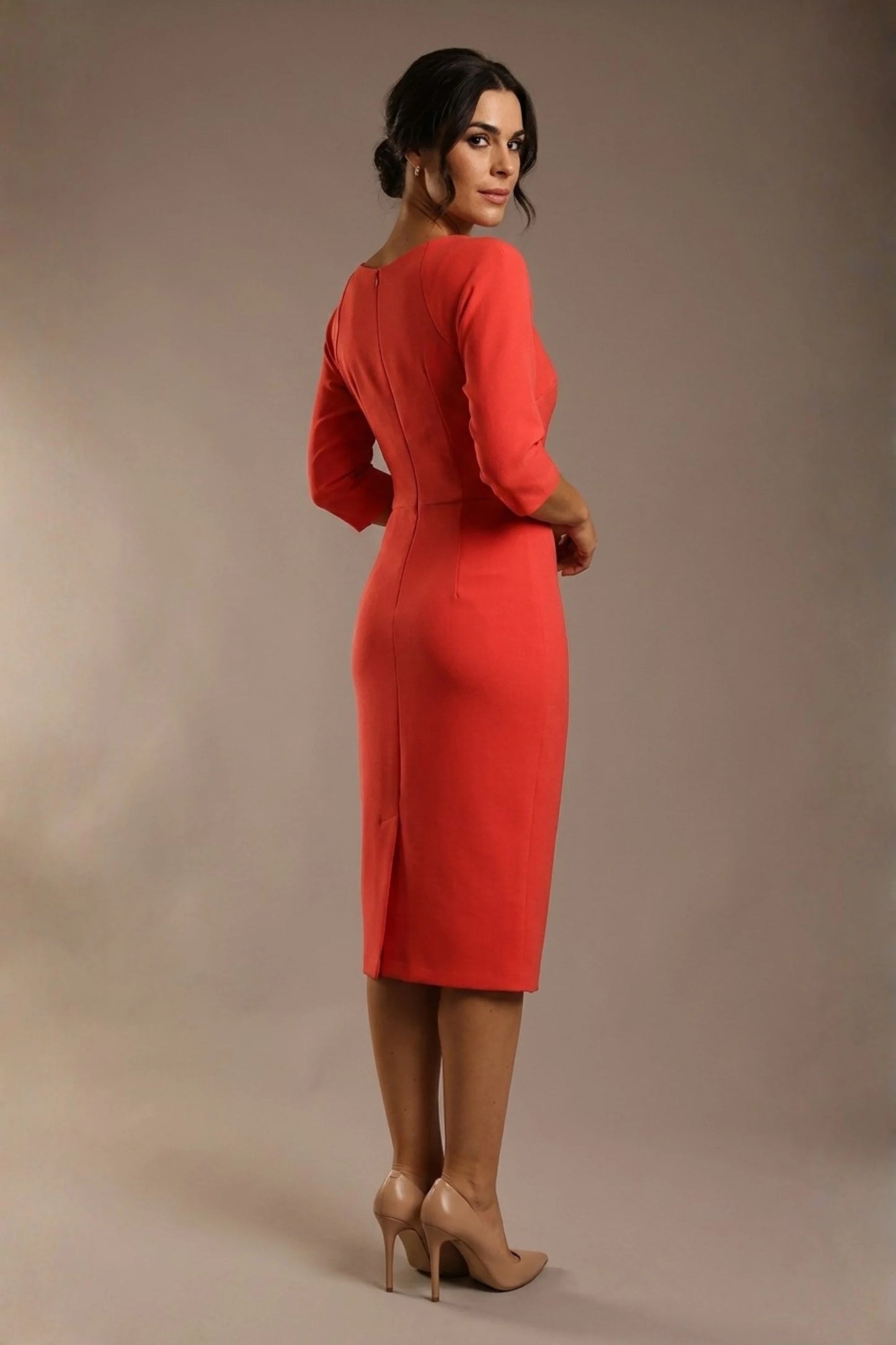 Bronwen 3/4 sleeved Tie Pencil Dress 
