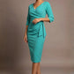 Bronwen 3/4 sleeved Tie Pencil Dress 