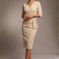 Bronwen 3/4 sleeved Tie Pencil Dress 