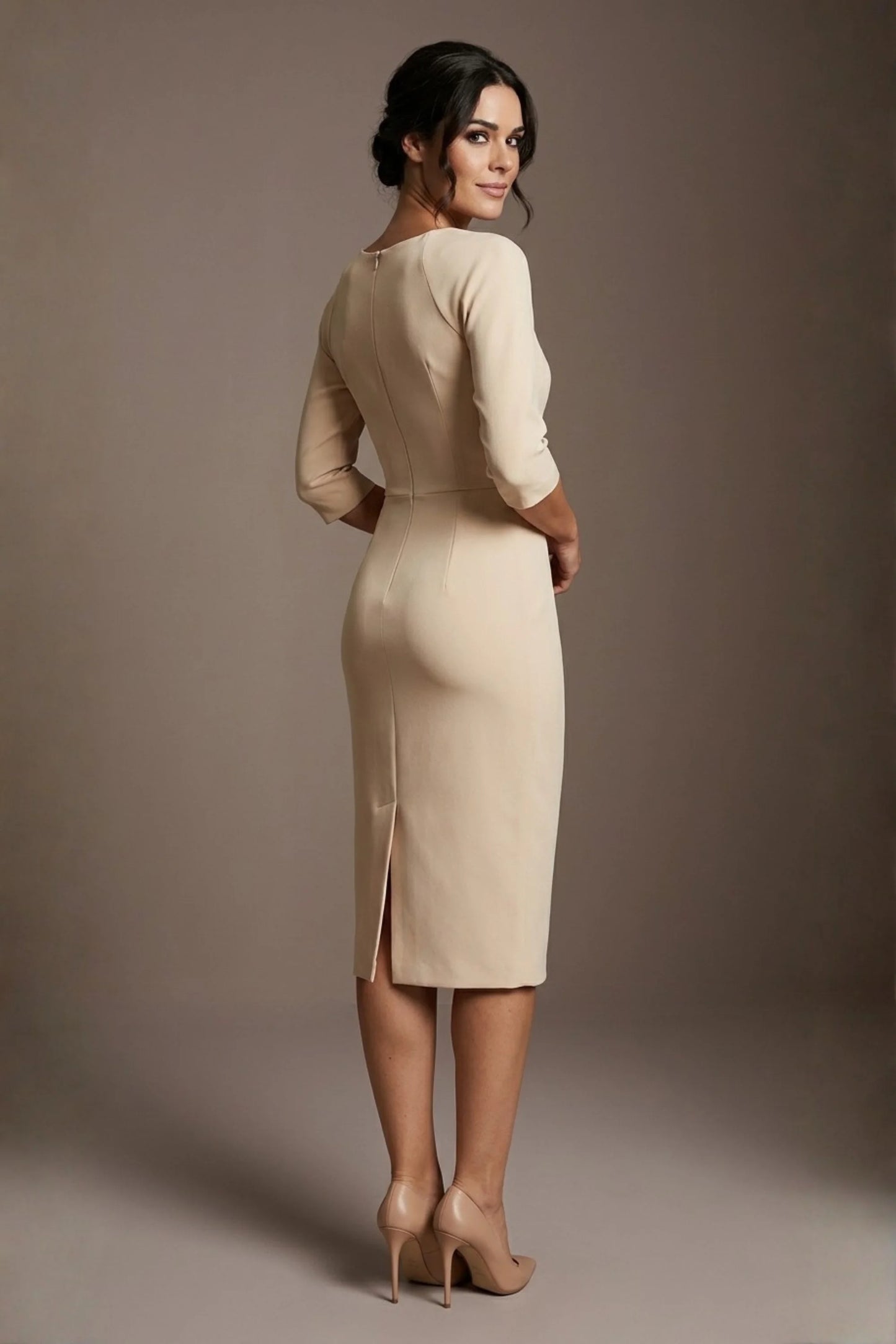 Bronwen 3/4 sleeved Tie Pencil Dress 