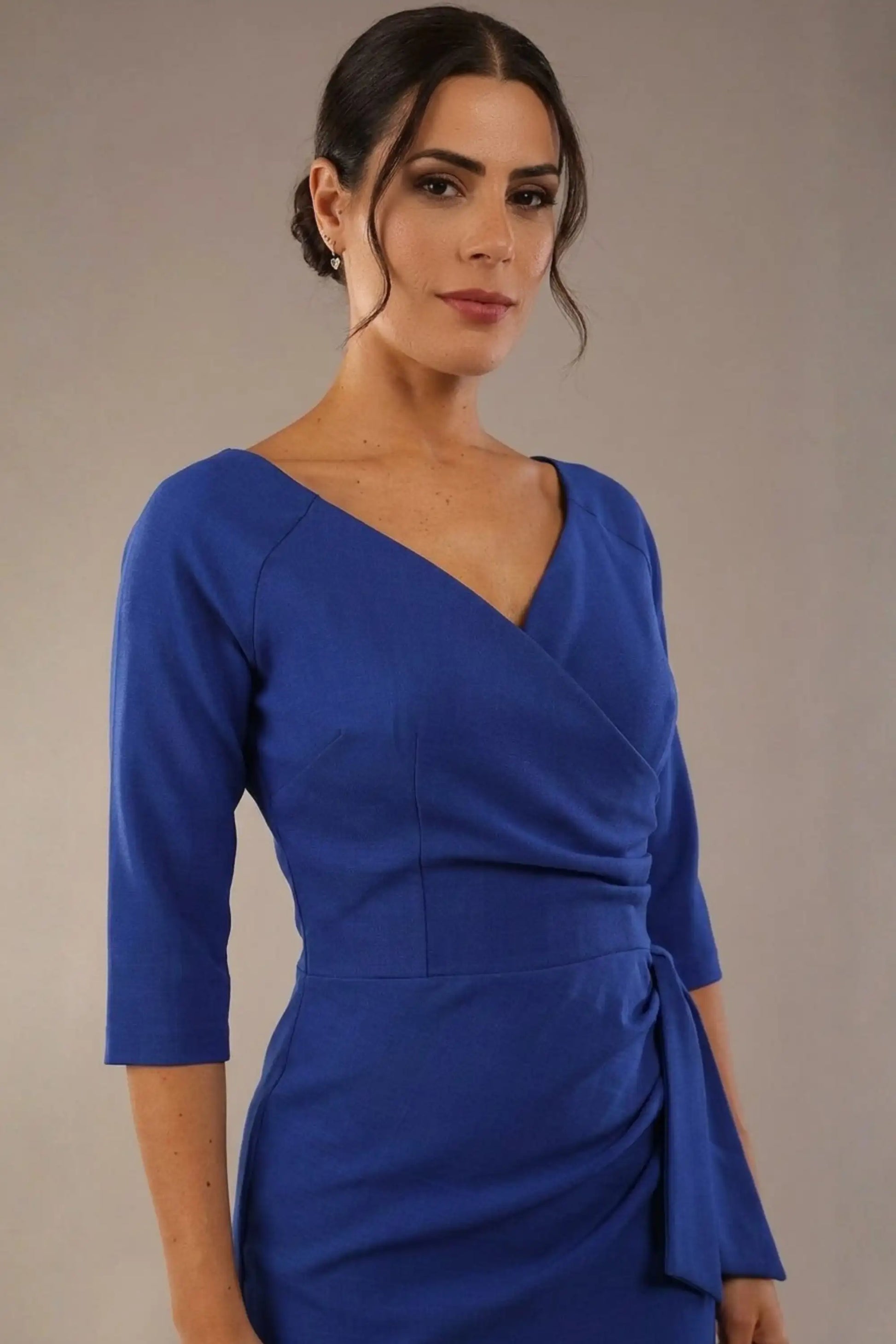 Bronwen 3/4 sleeved Tie Pencil Dress 