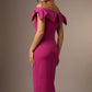 Strand Off-Shoulder Bow Tie Dress back view (Magenta)