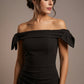 Strand Off-Shoulder Bow Tie Dress (Black)