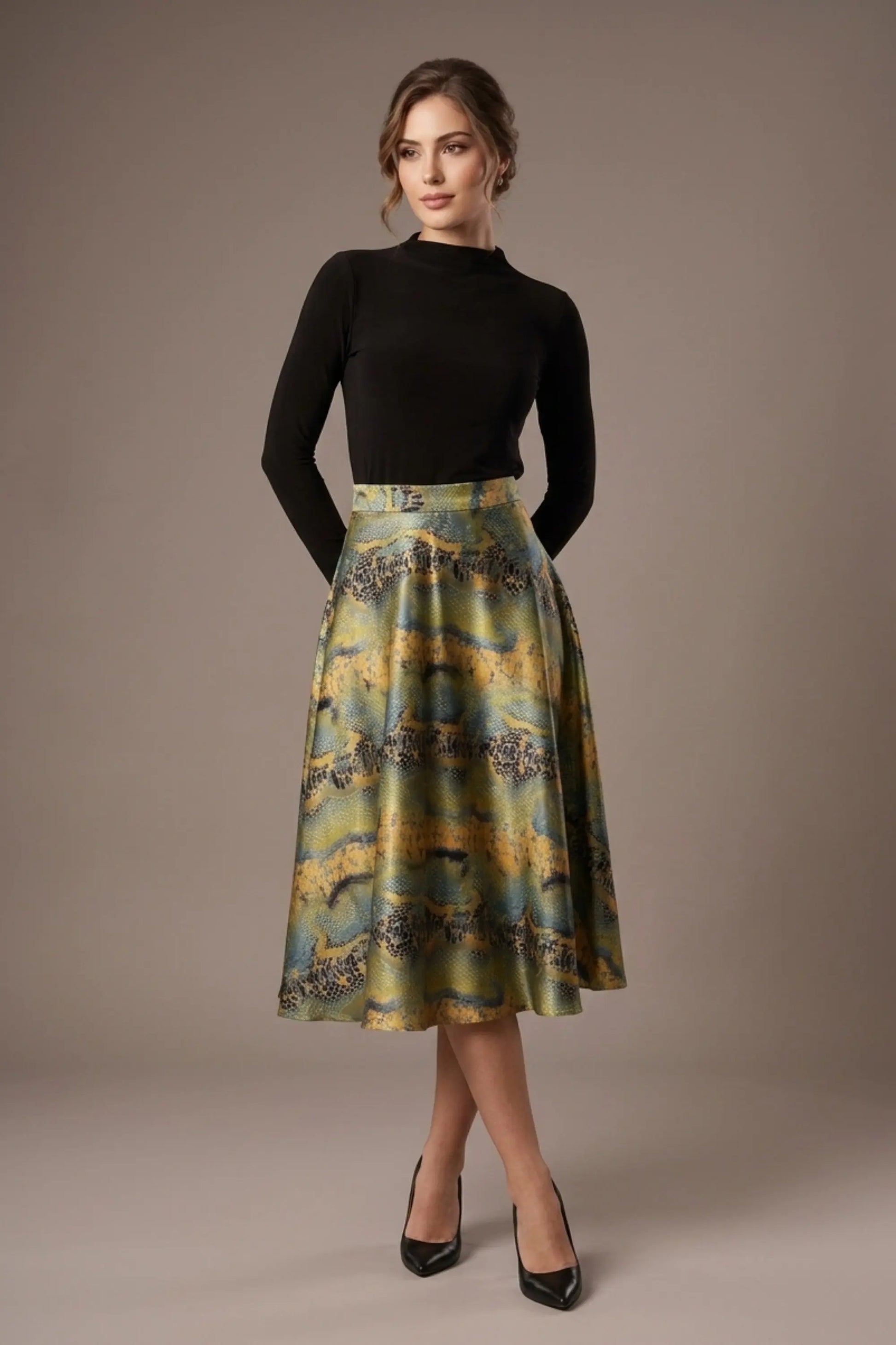 Gwendolyn Midi Length Skirt 