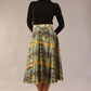 model wearing a diva catwalk Gwendolyn Midi Length Skirt in snakeskin print satin