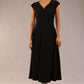 brunette model is wearing a diva catwalk Audrey Dress With Pockets sleeveless and ankle length in black colour