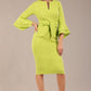 Hobson ruffled sleeves Pencil Dress