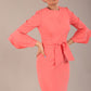 Hobson ruffled sleeves Pencil Dress