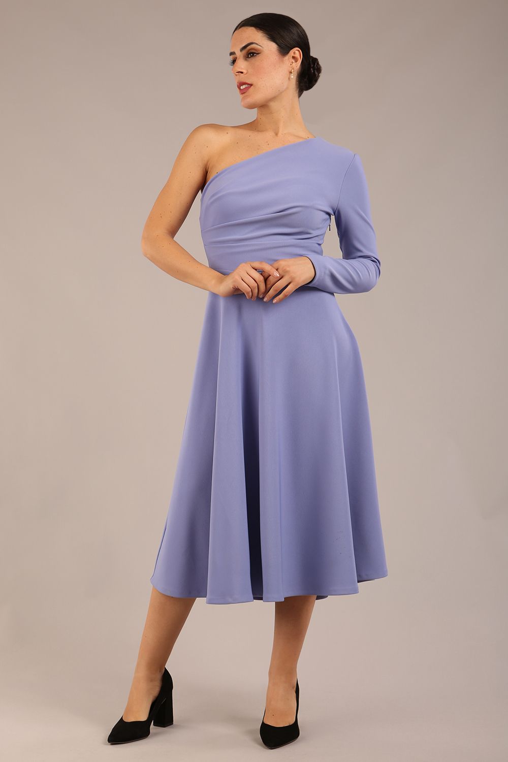 ワンピース LIONA VELOR QUILTING BIJOU DRESS Esme Star Lurex One Shoulder Knit Dress | KITRI Studio