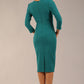 model wearing a diva catwalk V-neckline on the SEED Addison dress in pacific green (Pacific Green)