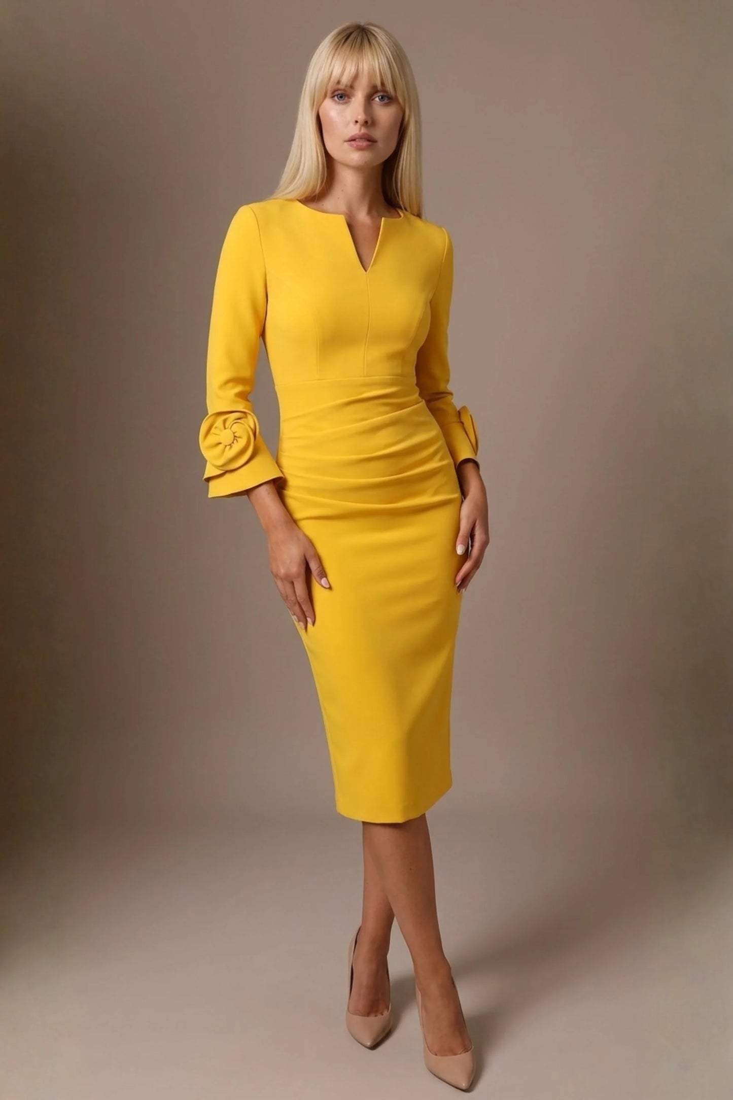 Seed Cicely Rosette Cuff Dress