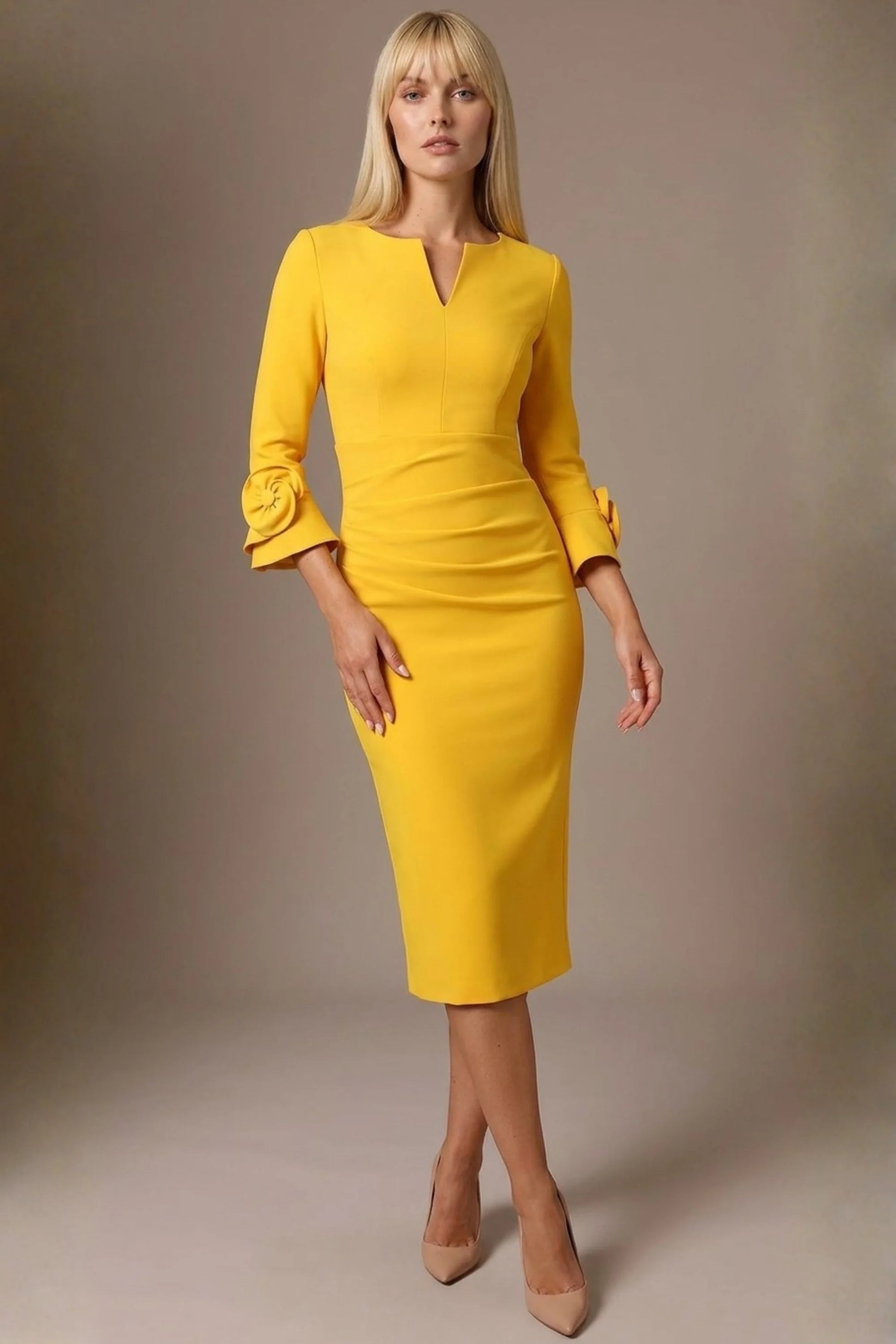 Seed Cicely Rosette Cuff Dress
