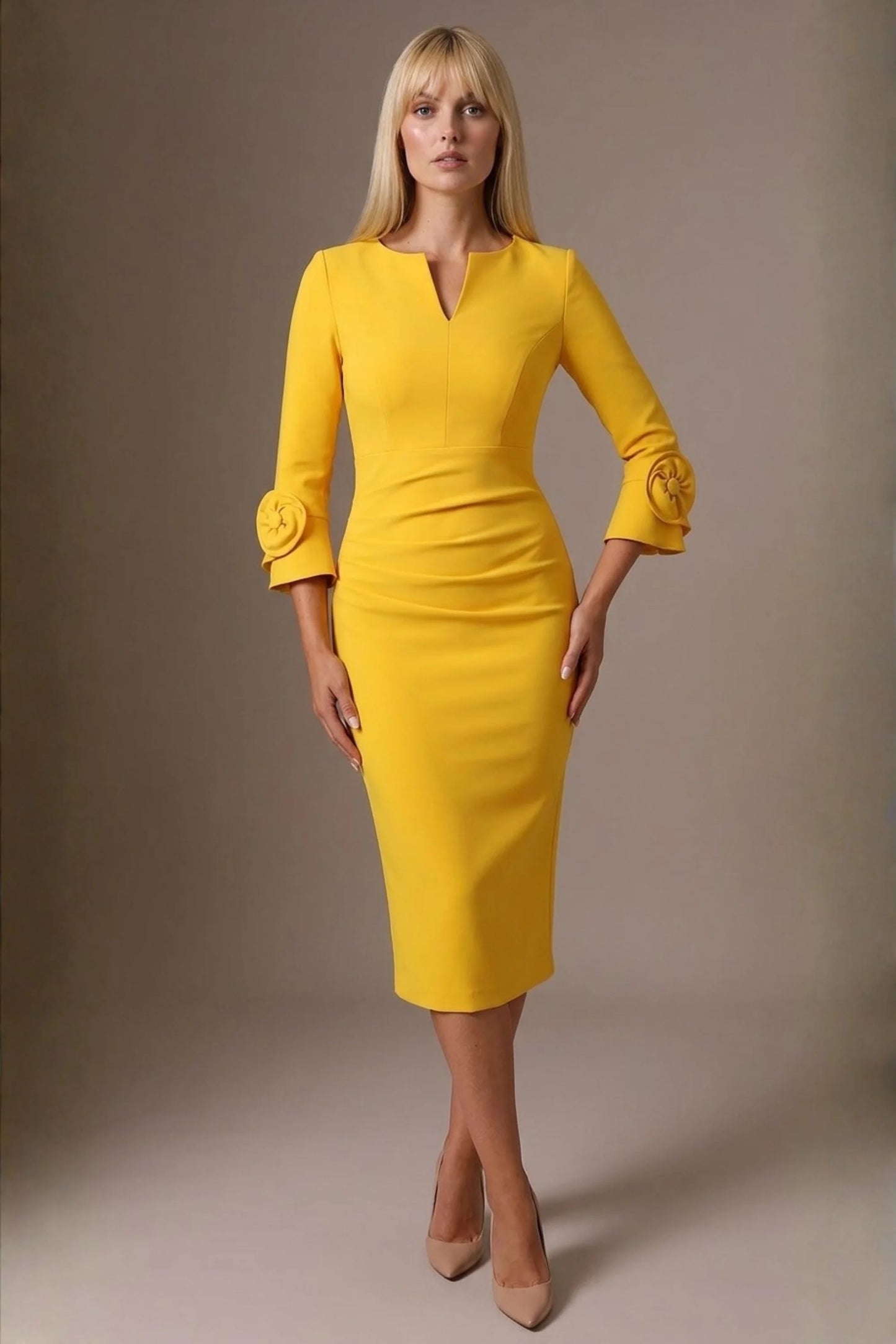 Seed Cicely Rosette Cuff Dress
