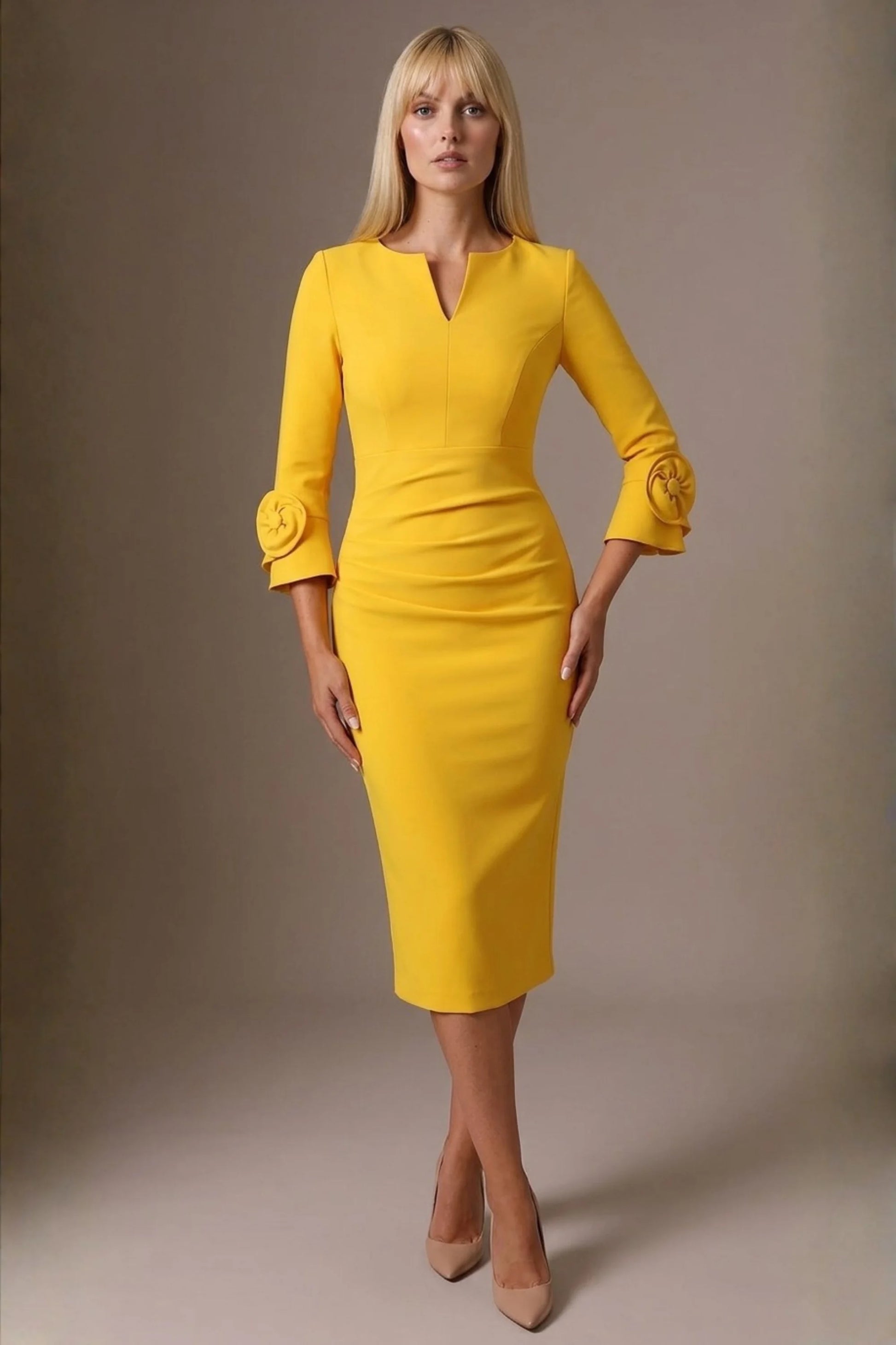 Seed Cicely Rosette Cuff Dress