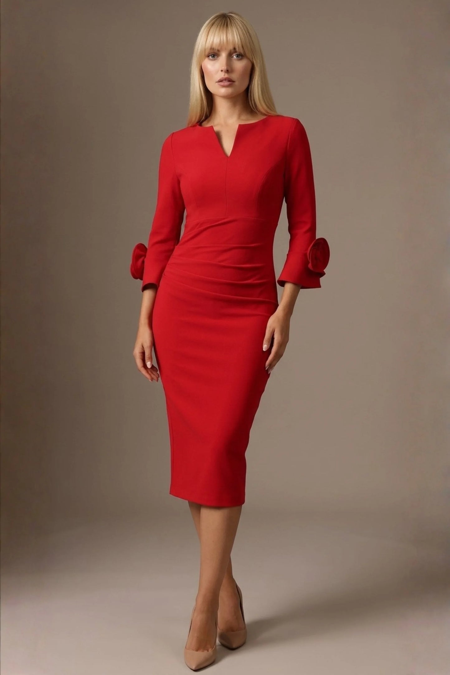 Seed Cicely Rosette Cuff Dress
