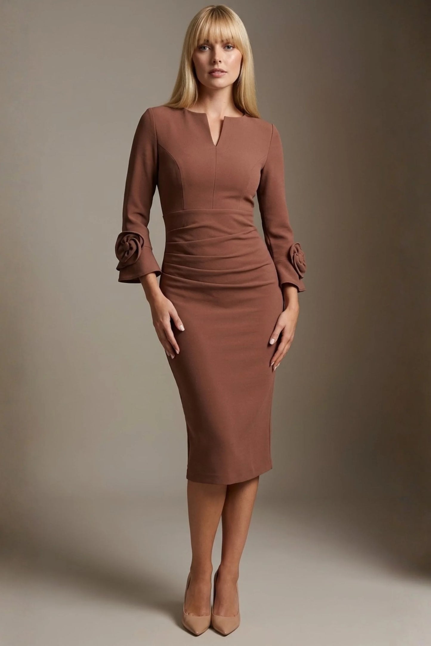 Seed Cicely Rosette Cuff Dress