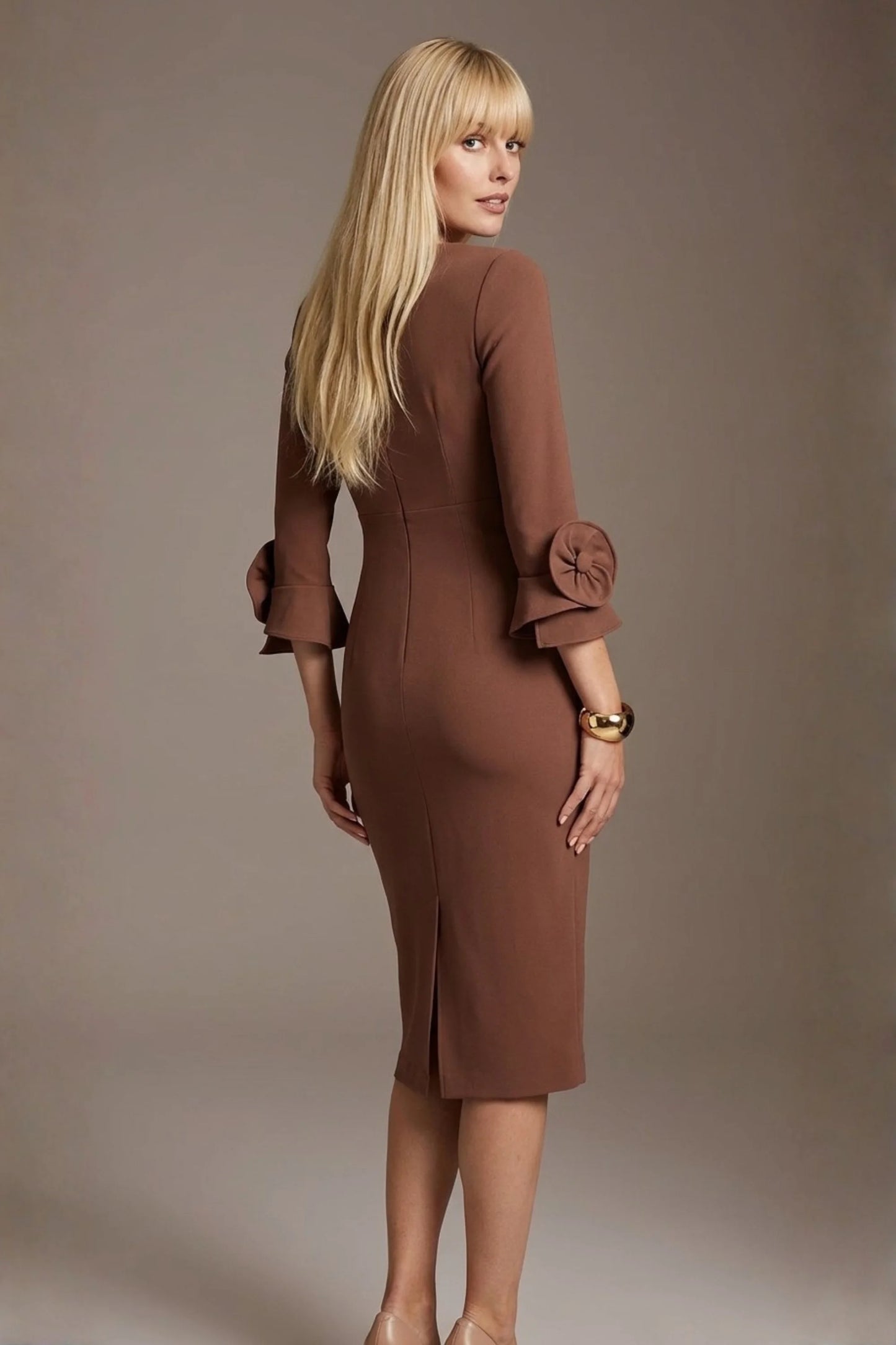 Seed Cicely Rosette Cuff Dress