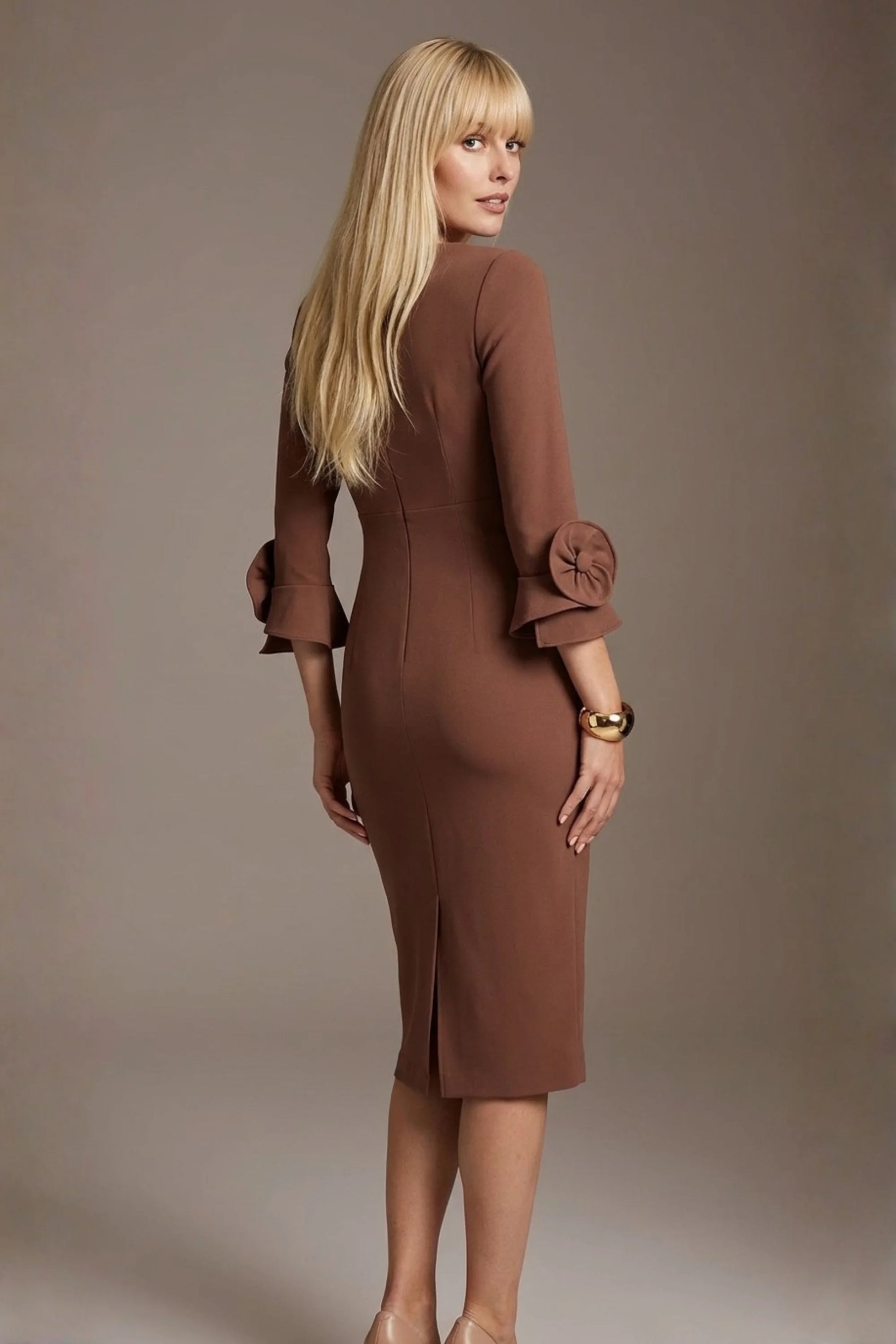 Seed Cicely Rosette Cuff Dress