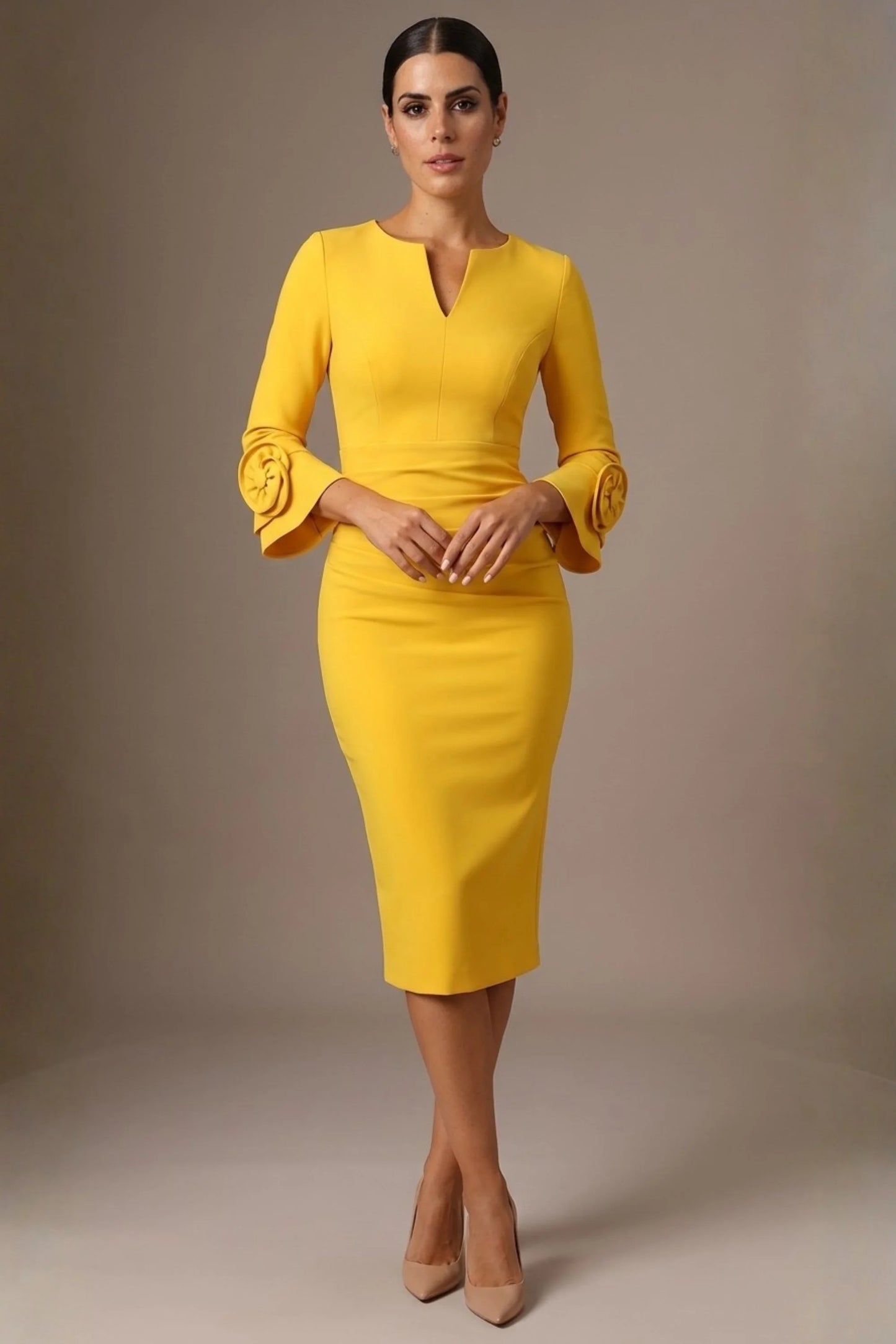 Seed Cicely Rosette Cuff Dress