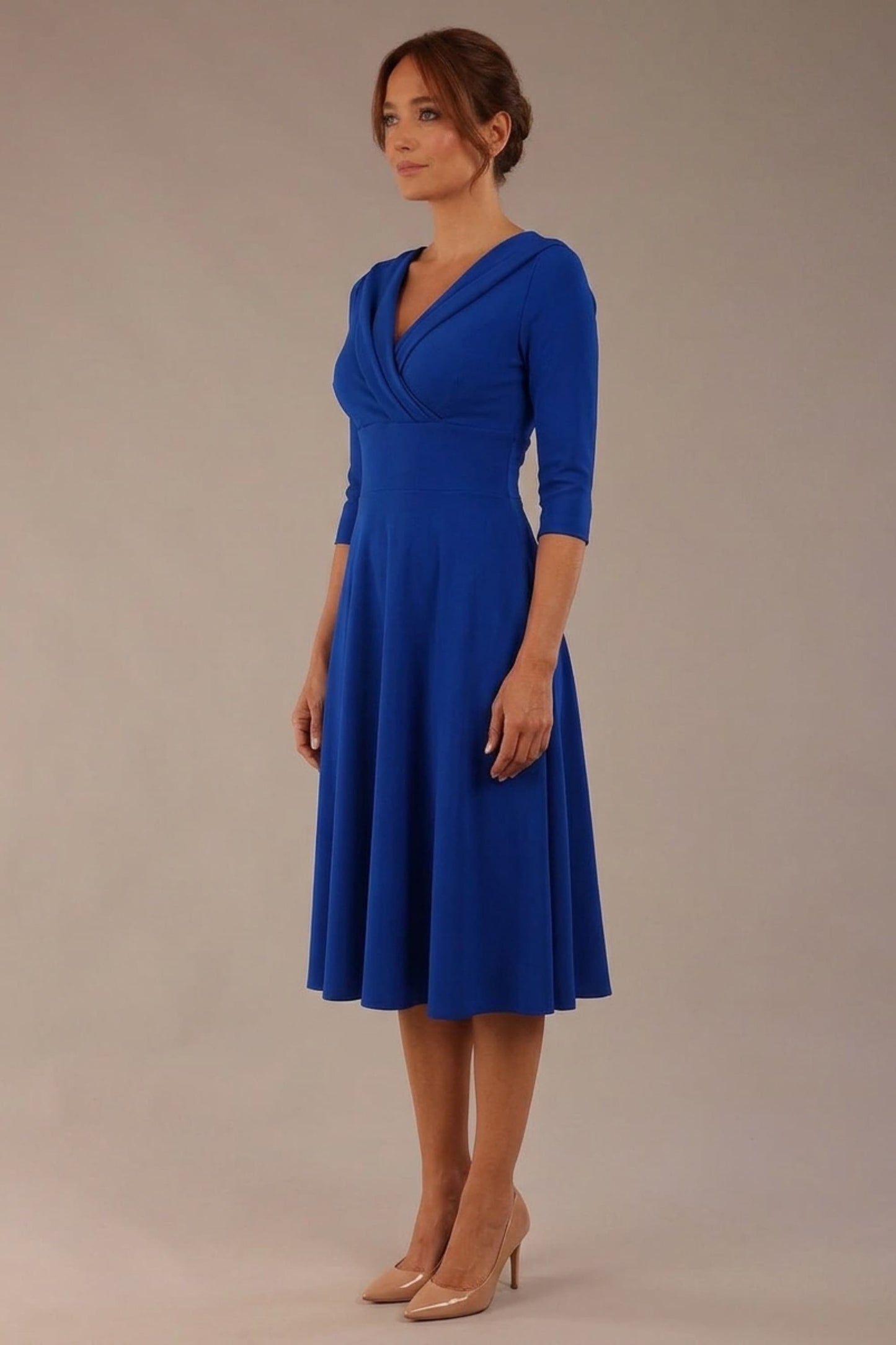 Fabienne 3/4 sleeved A-line Dress with pockets 