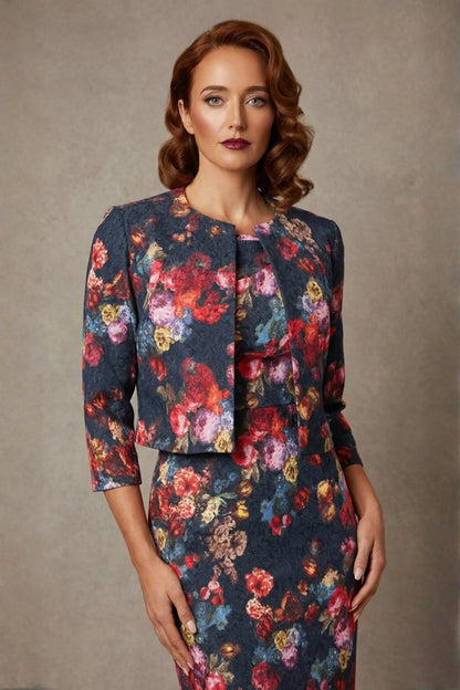 Valetta Cropped Floral Jacquard Jacket 