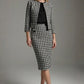Kaira Cropped Dogtooth Stretch Jacket