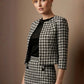 Kaira Cropped Dogtooth Stretch Jacket