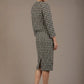 Solara Dogtooth Stretch Pencil Skirt