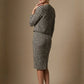 Solara Dogtooth Stretch Pencil Skirt