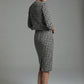 Solara Dogtooth Stretch Pencil Skirt