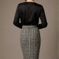 Solara Dogtooth Stretch Pencil Skirt