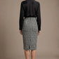 Solara Dogtooth Stretch Pencil Skirt