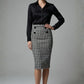 Solara Dogtooth Stretch Pencil Skirt
