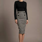 Solara Dogtooth Stretch Pencil Skirt